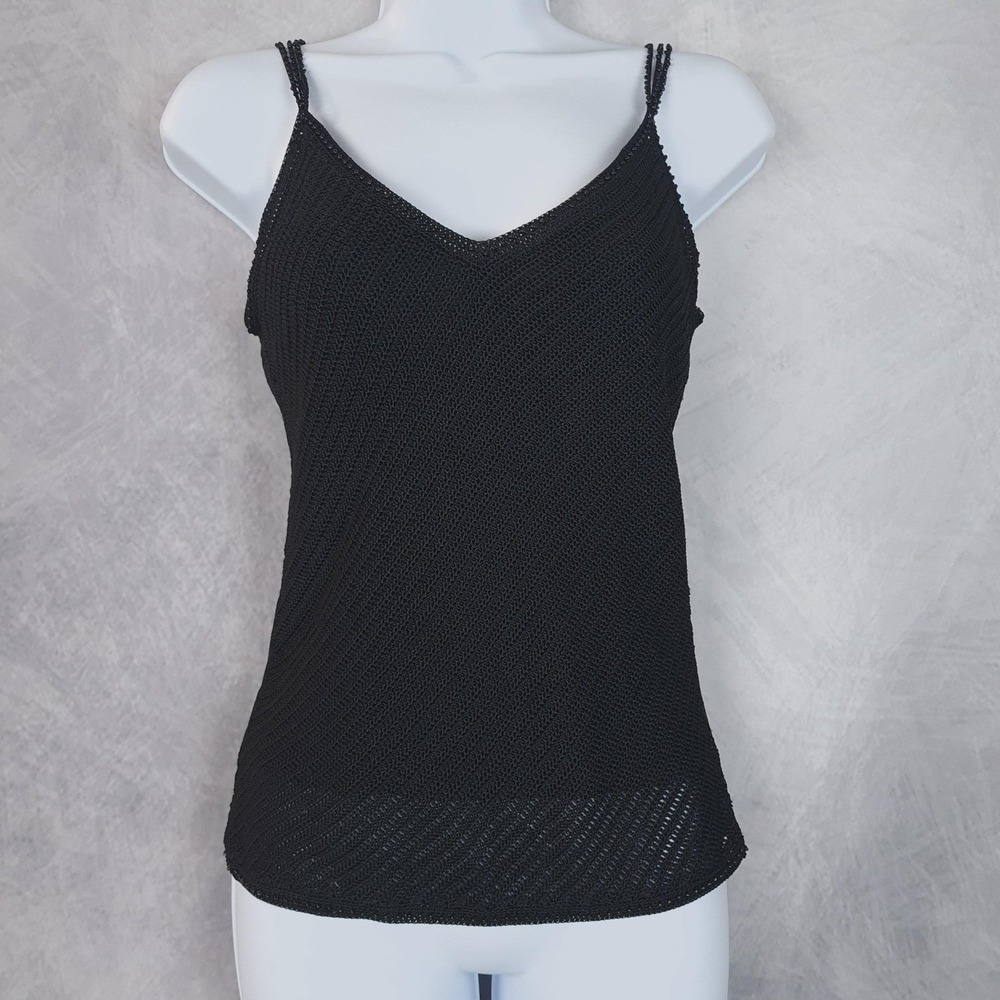 Y2K INC International Concepts Cami Tank Top Womens Small Black Romantic Goth